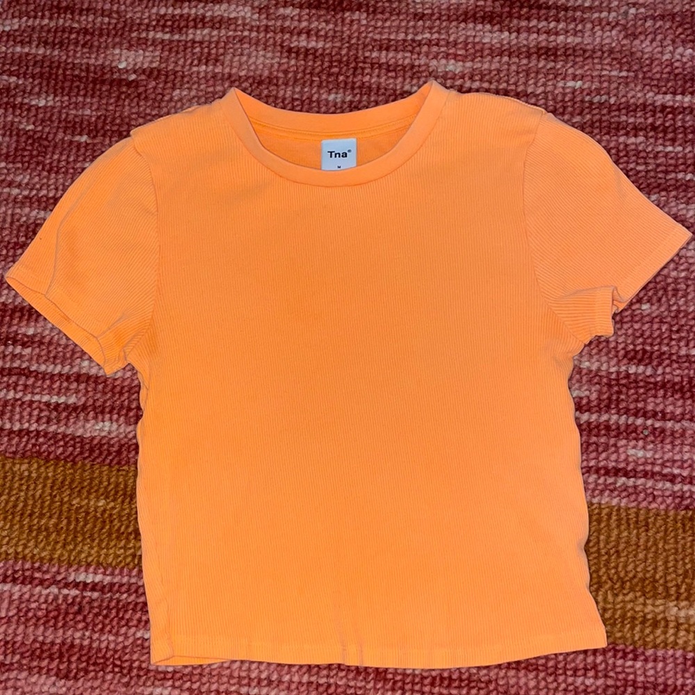 TNA x ARITZIA | Neon Orange Cropped Baby Tee